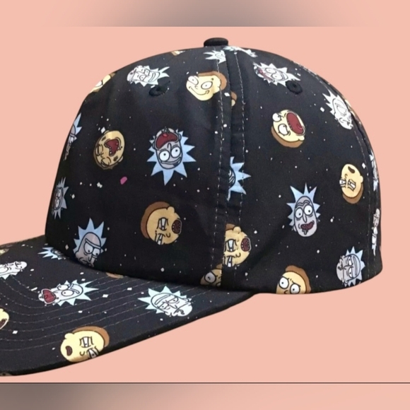 RICK AND MORTY ADULT SWIM CARTOON BIOWORLD SNAPBACK FLAT BILL CAP & LANYARD - Picture 5 of 12